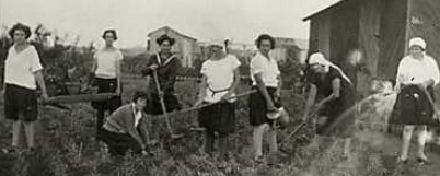 צעירות עובדות במשק הפועלות בשכונת בורוכוב, 1926