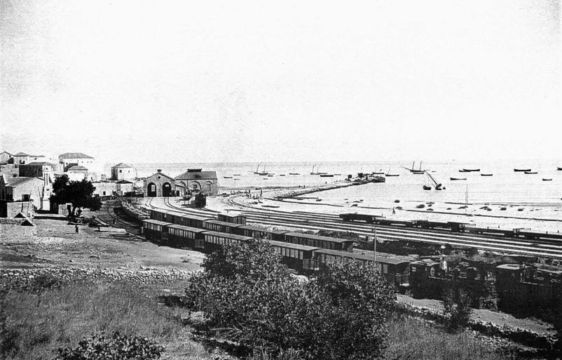 מסוף הרכבת החיג'אזית ברציף חיפה, 1905