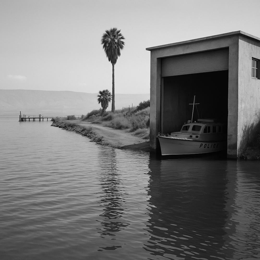 הסירה עוגנת בבית הסירה