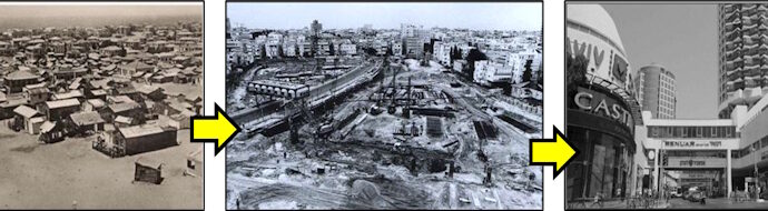 נורדייה: משכונת צריפי זפת (1921) דרך בניית דיזינגוף סנטר (1970) ועד למראהו כיום (2017)